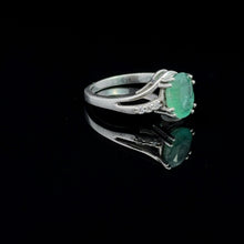 Load image into Gallery viewer, Emerald ring, size 17.5, silver 925

