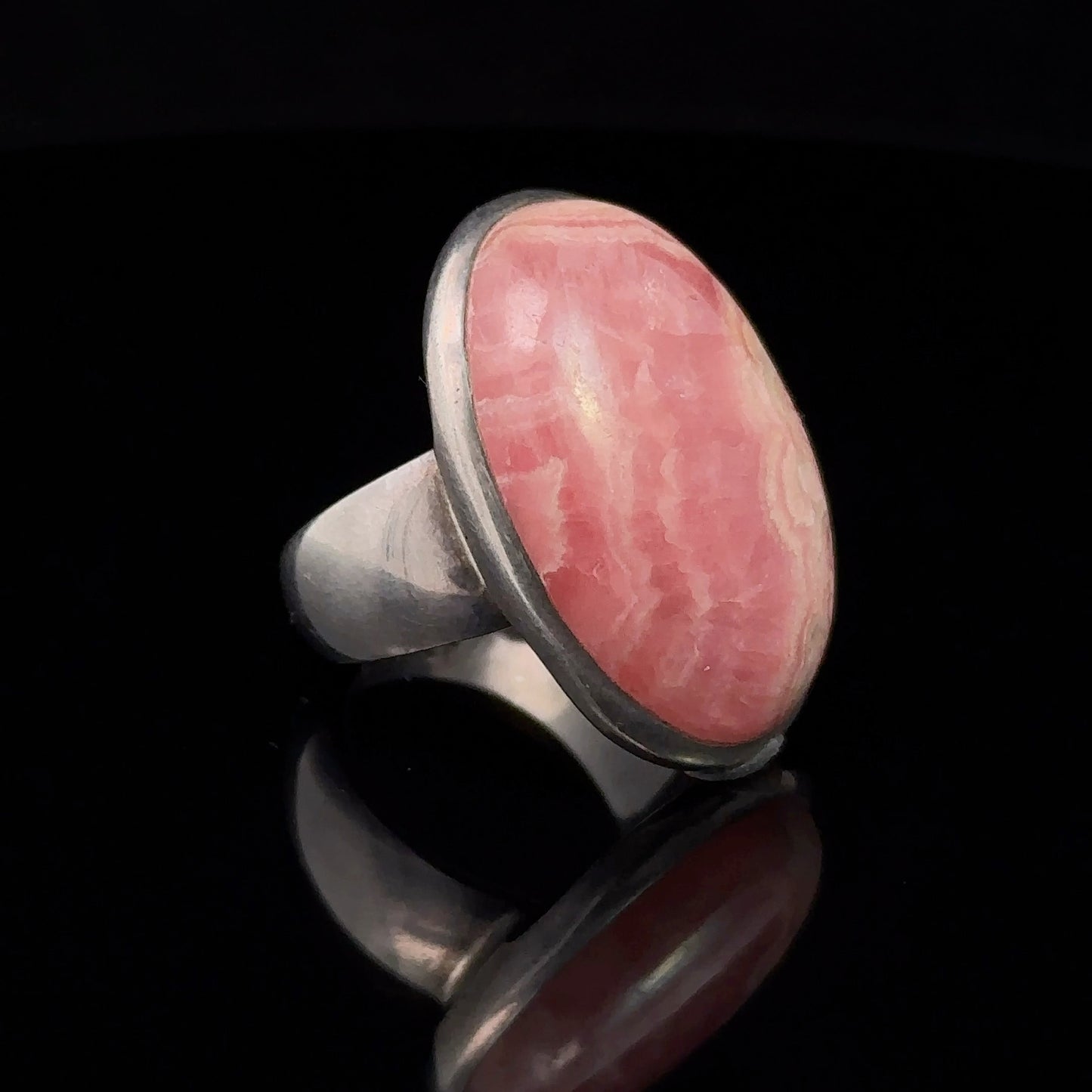 Rhodochrosite Ring Silver 925 Size 18