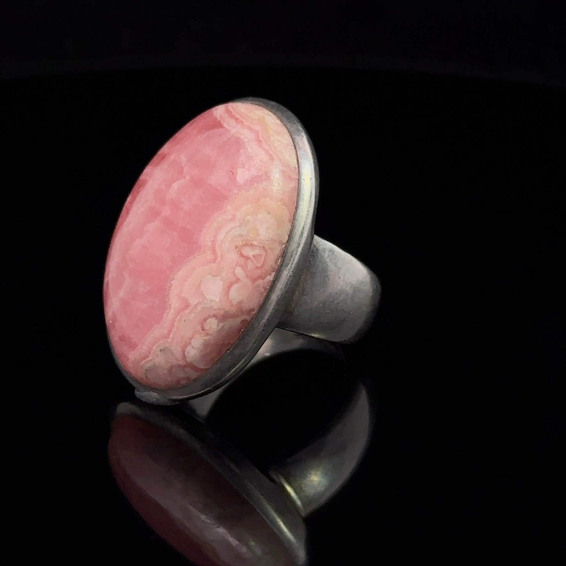 Rhodochrosite Ring Silver 925 Size 18