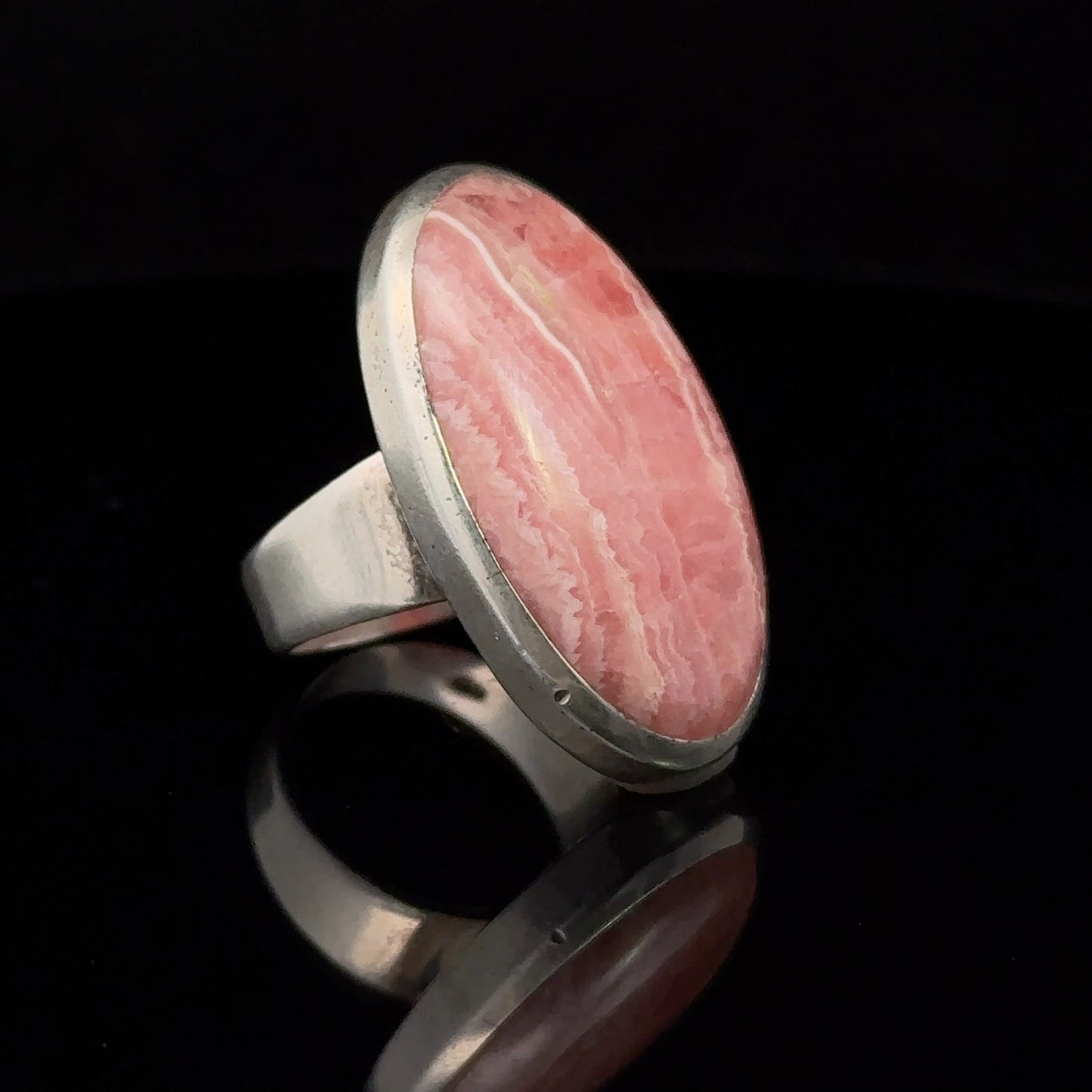 Rhodochrosite Ring Silver 925 Size 19