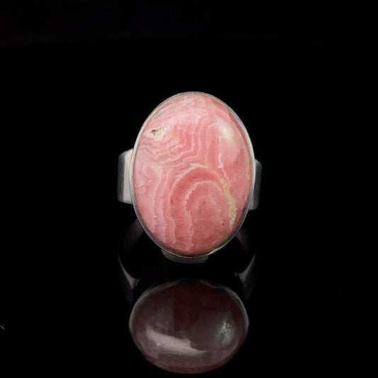 Rhodochrosite Ring Silver 925 Size 17