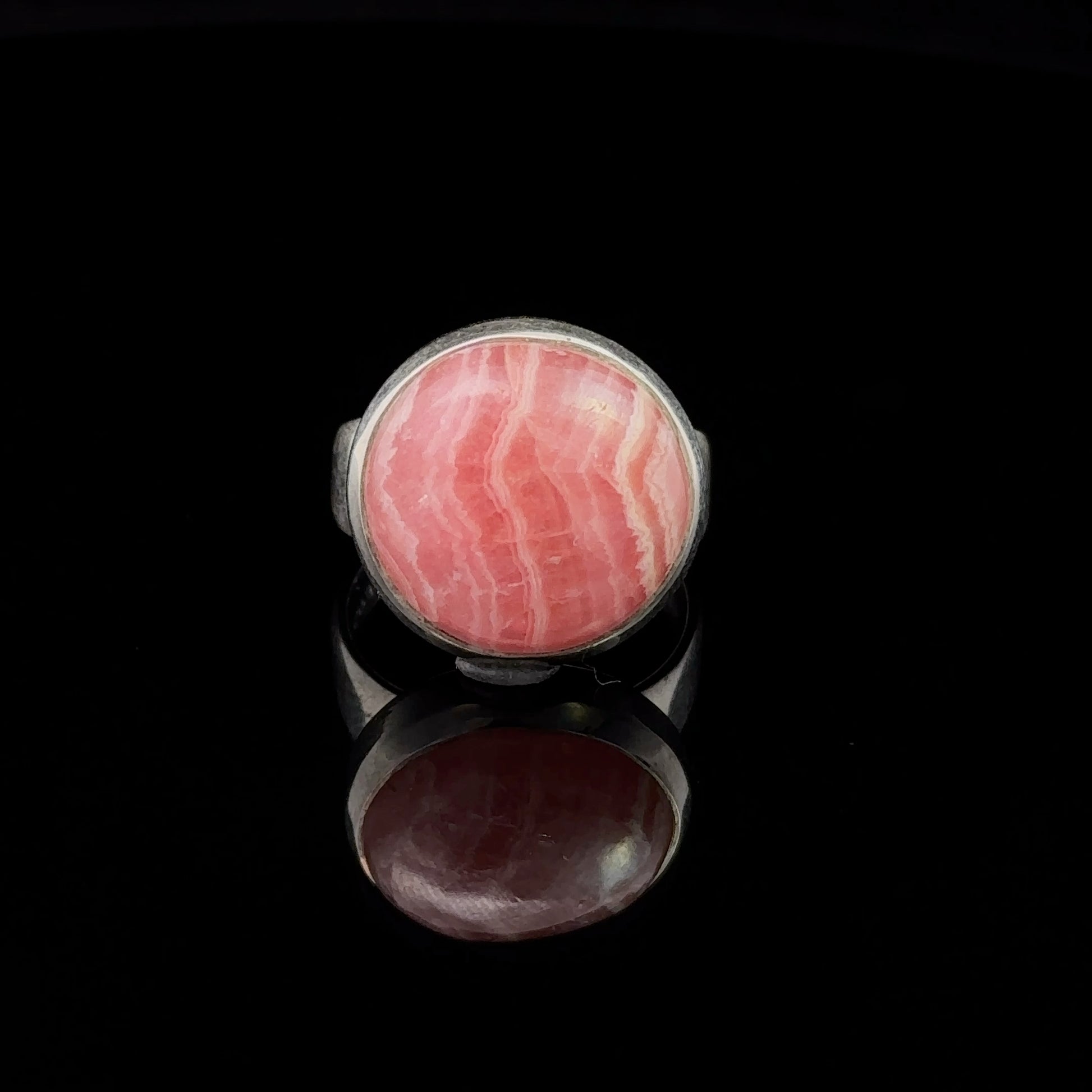 Rhodochrosite Ring Silver 925 Size 16.5 front