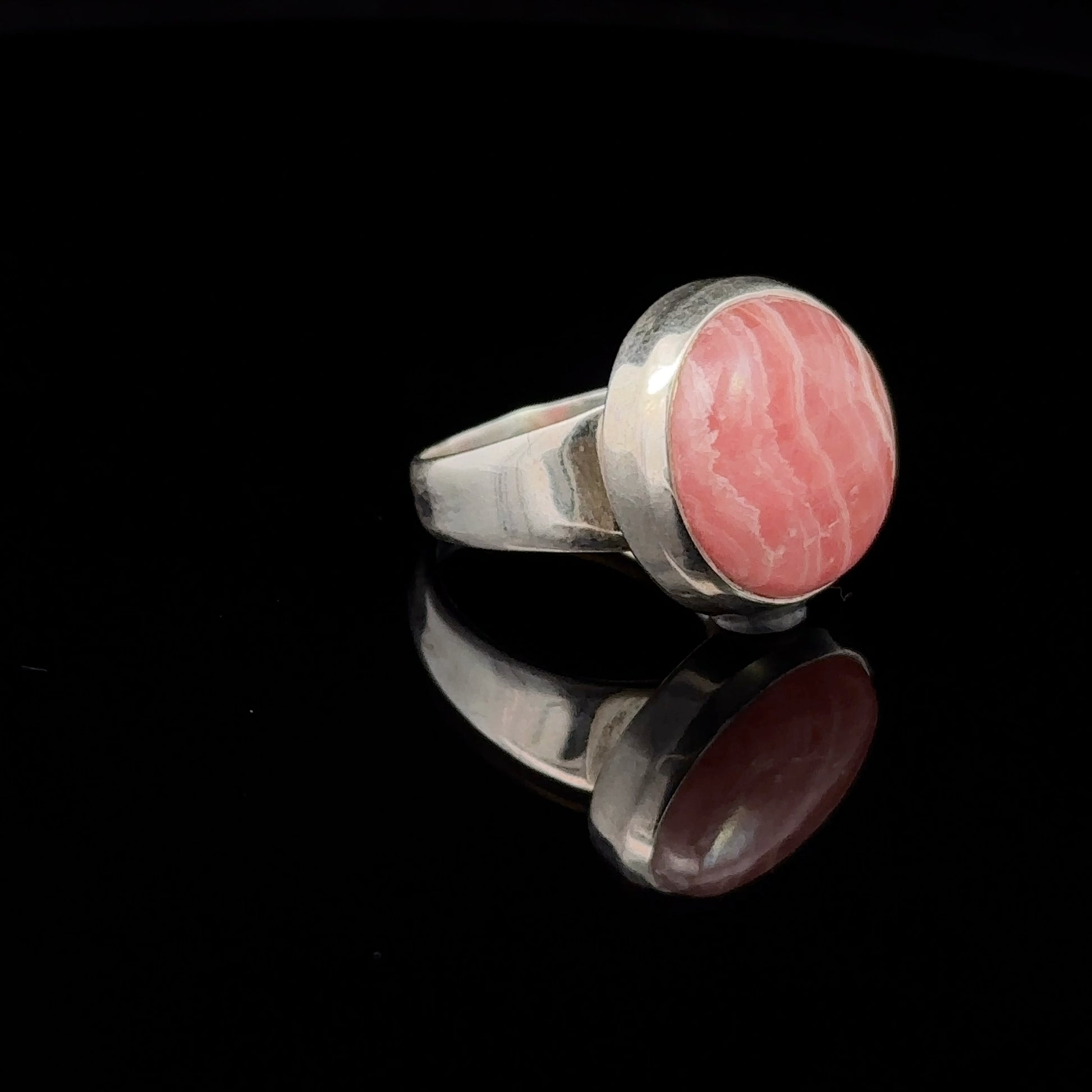 Rhodochrosite Ring Silver 925 Size 16.5 side