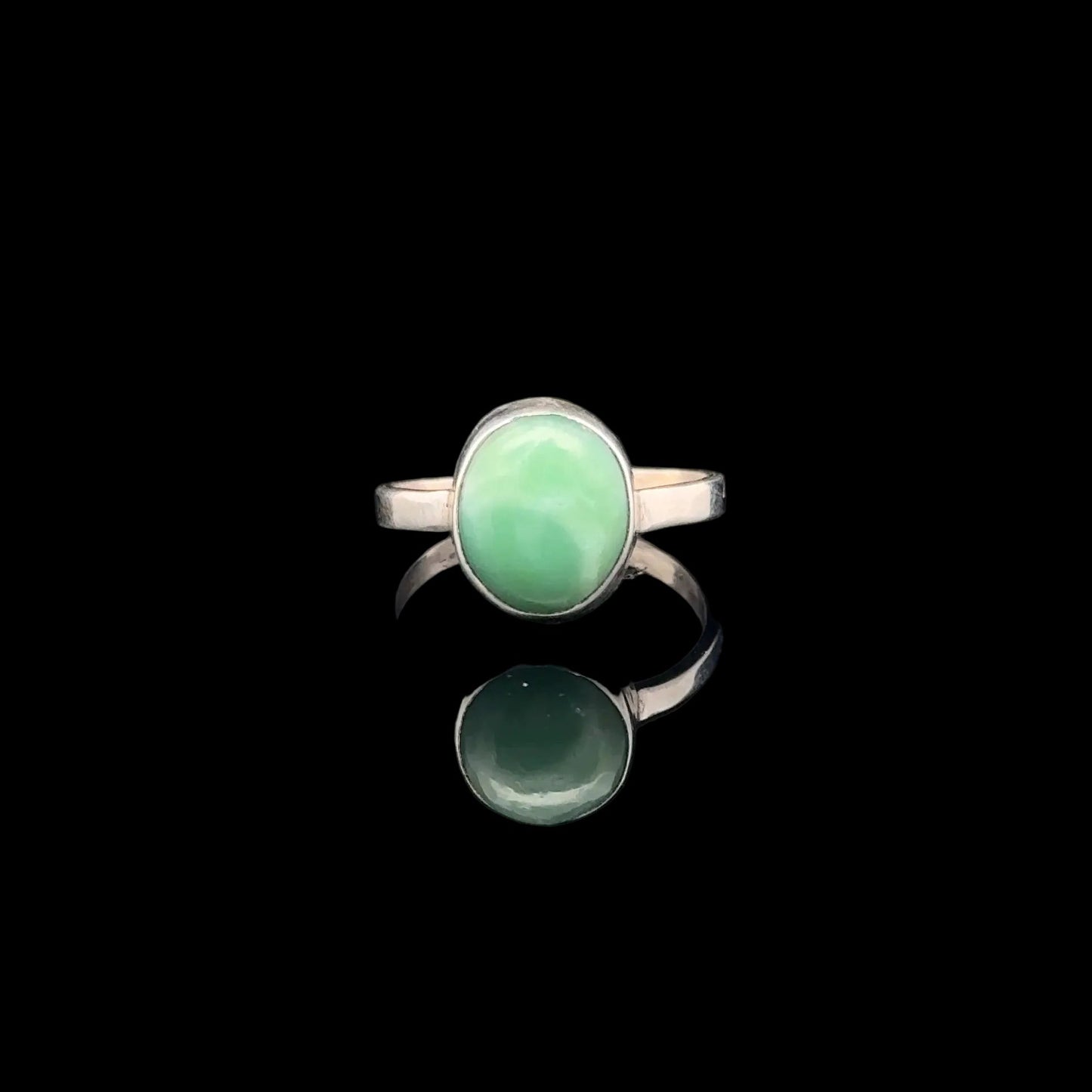 Chrysoprase Ring 9×11 mm Size 16.5 9.4 g Silver 925