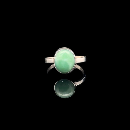 Chrysoprase Ring 9×11 mm Size 16.5 9.4 g Silver 925