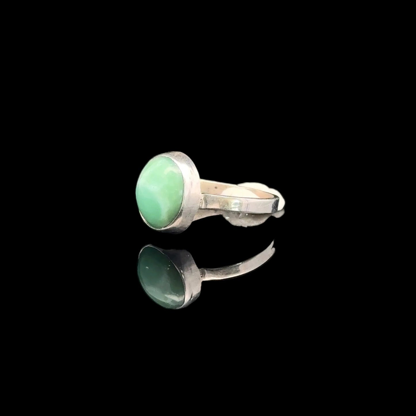 Chrysoprase Ring 9×11 mm Size 16.5 9.4 g Silver 925
