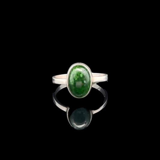 Chrome Diopside Ring, Size 17, Weight 11 g, Stone Size 9 × 11 mm, 925 Sterling Silver