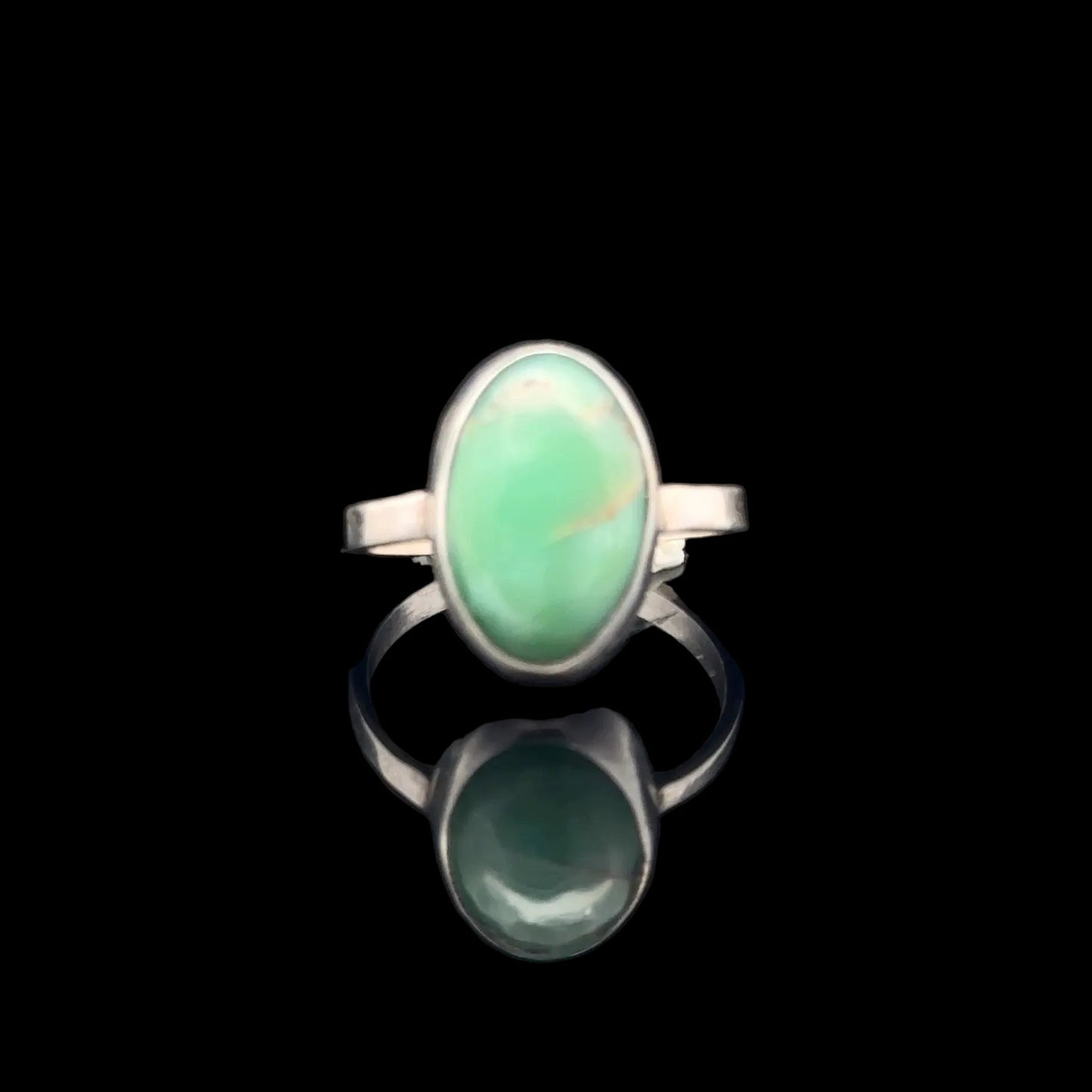 Chrysoprase Ring 10×15 mm Size 17.5 11.5 g Silver 925