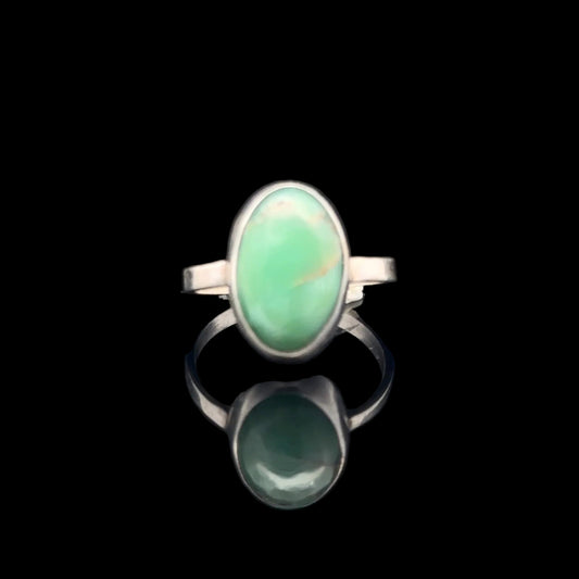Chrysoprase Ring 10×15 mm Size 17.5 11.5 g Silver 925
