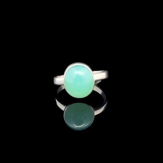 Chrysoprase Ring 10×11 mm Size 16.5 3 g Silver 925