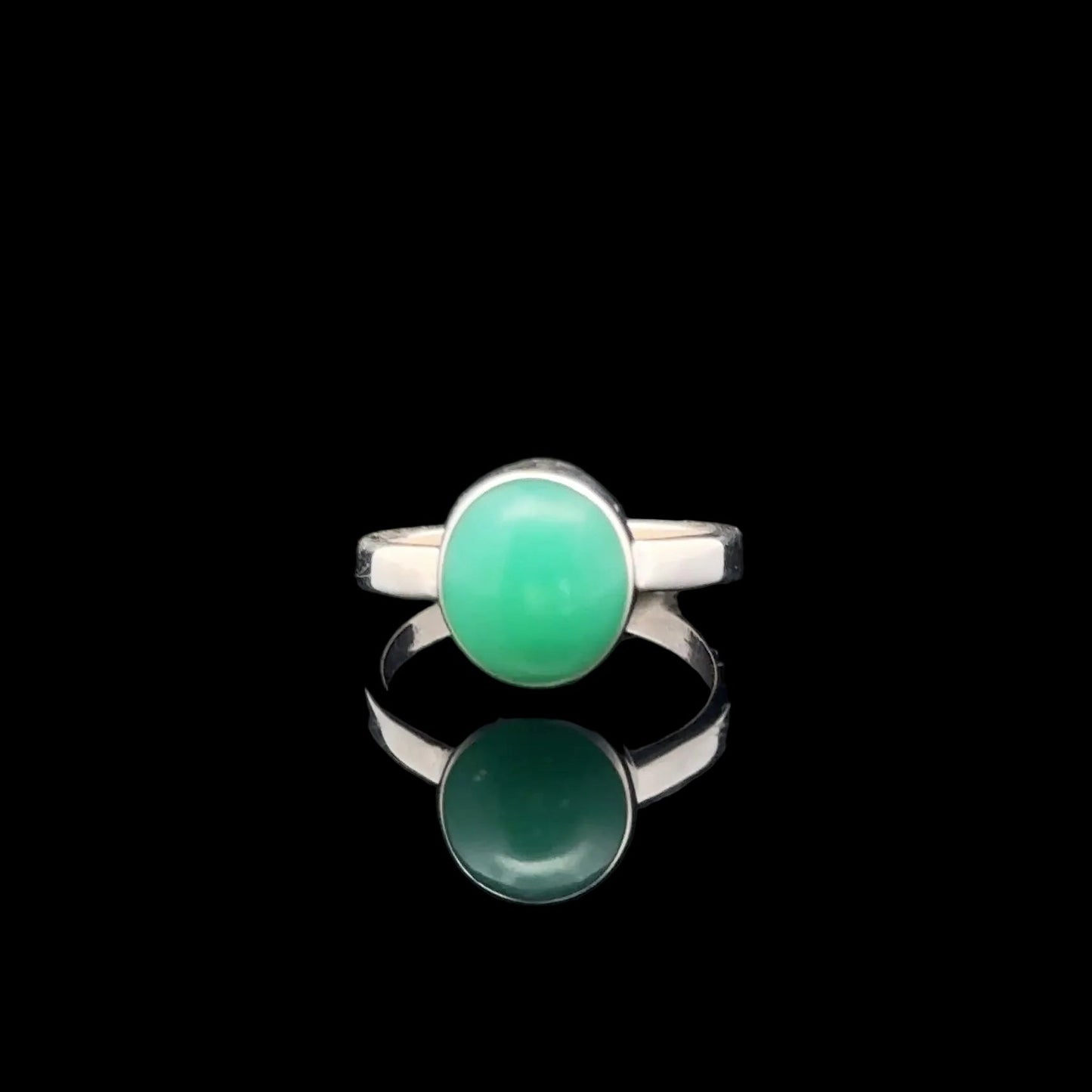 Chrysoprase Ring 8×9 mm Size 14.5 3 g Silver 925