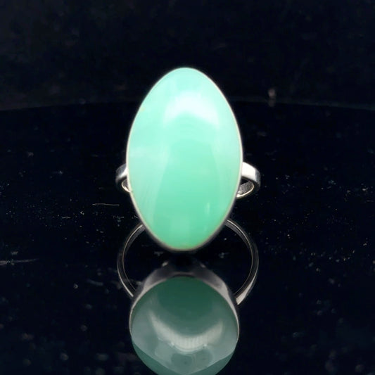 Chrysoprase Ring 18×28 mm Size 26 Silver 925