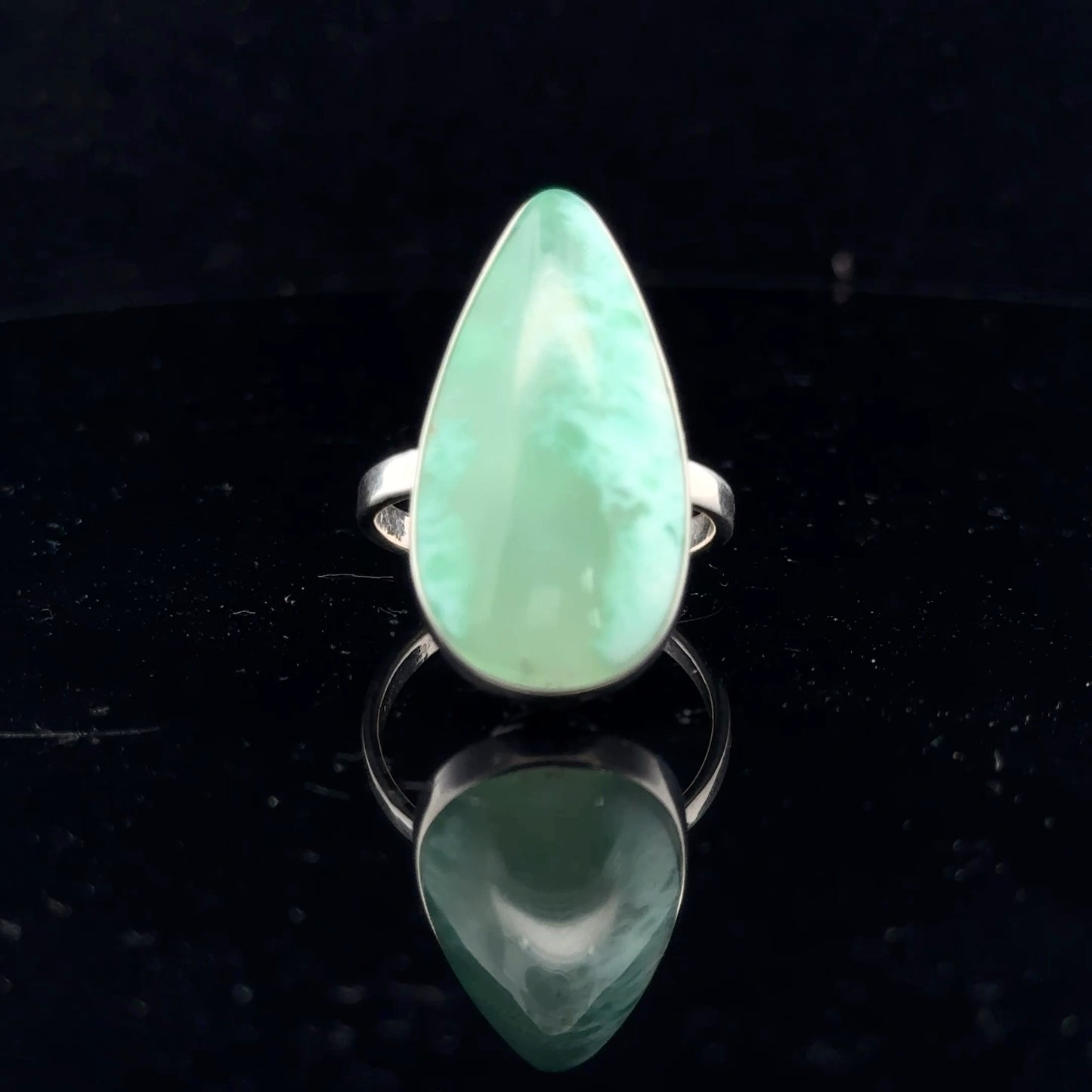 Chrysoprase Ring 15×28 mm Size 21 Silver 925