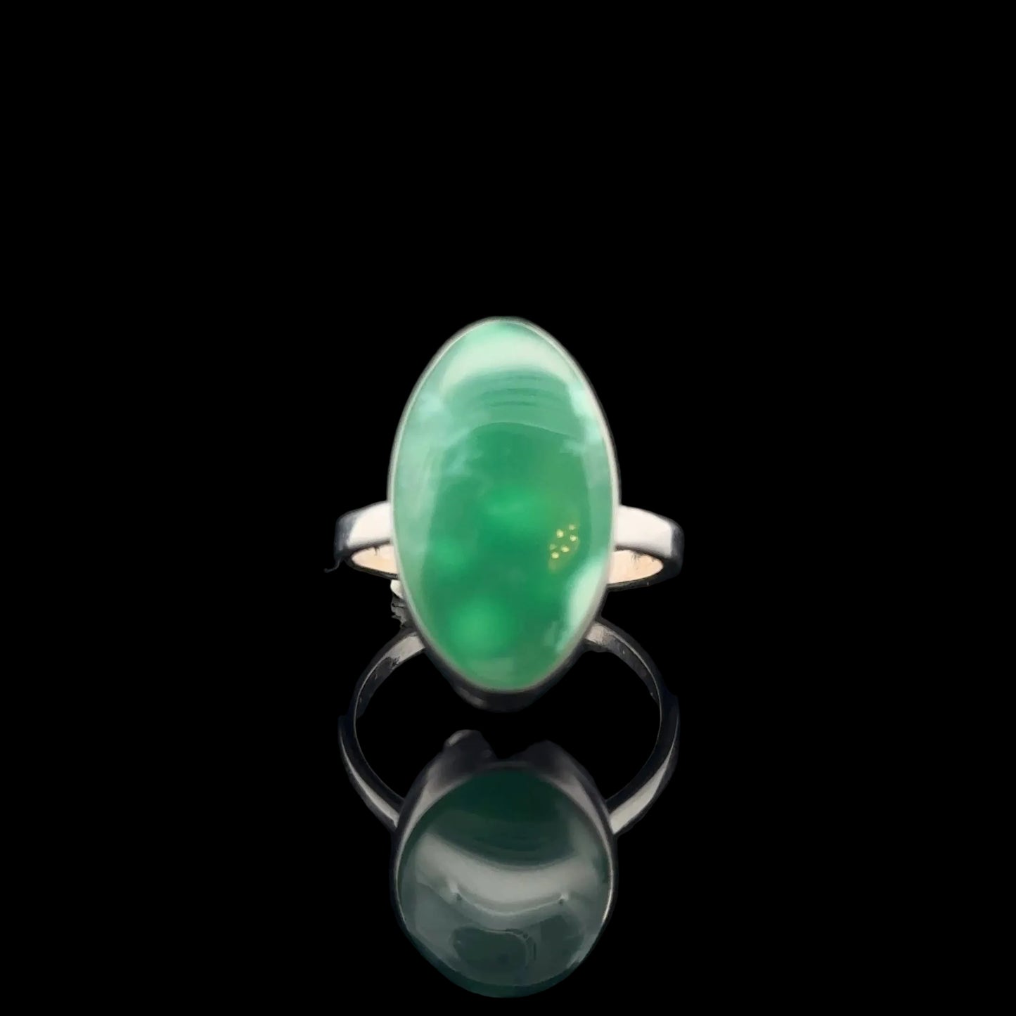 Chrysoprase Ring Silver 925 Natural Gemstone 19.9 g