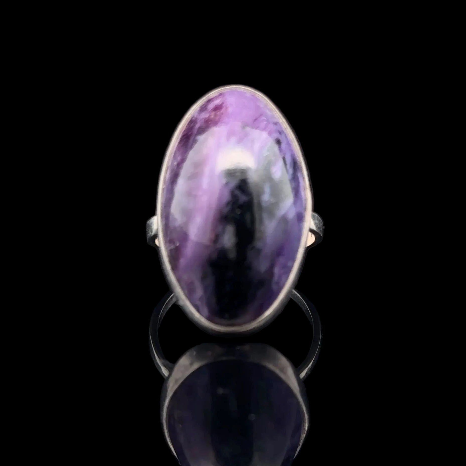 Charoite Ring Silver 925 Natural Gemstone 40.1 g