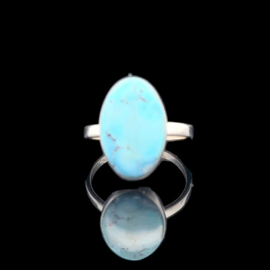 Turquoise Ring Silver 925 Natural Gemstone Size 18 4 g