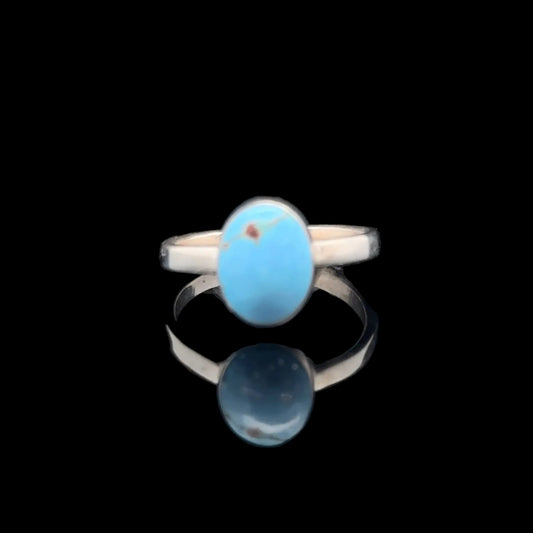 Turquoise Ring Silver 925 Natural Gemstone Size 17 3 g