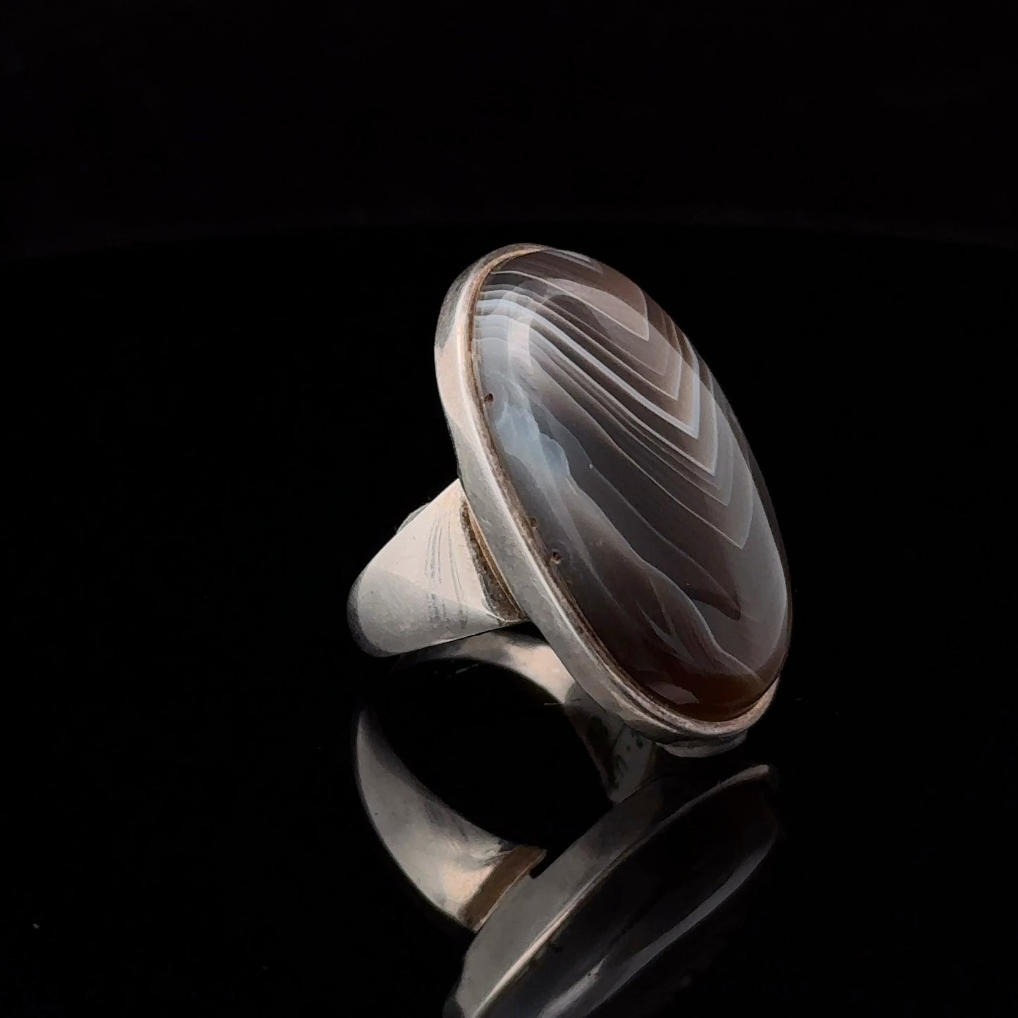 Agate Ring Silver 925 Size 16