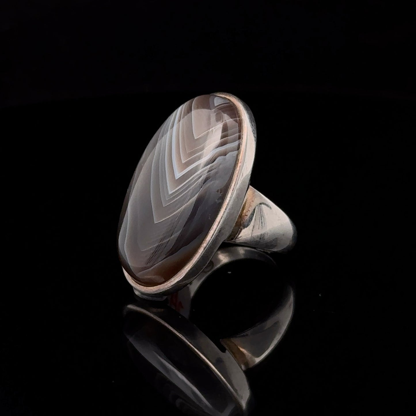 Agate Ring Silver 925 Size 16