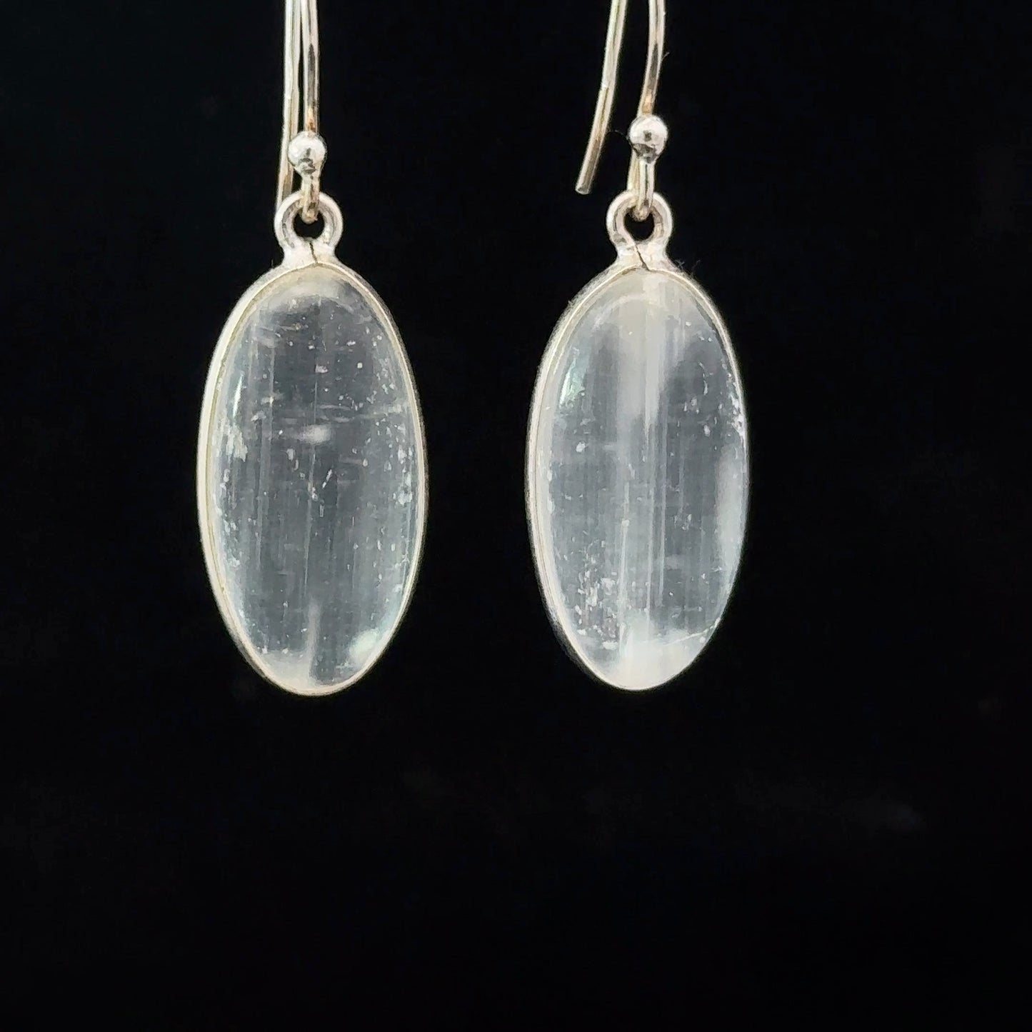 Selenite Earrings Silver 925 1.9 cm