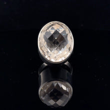 Load image into Gallery viewer, Quartz Ring 22×19 mm Size 18 Silver 925
