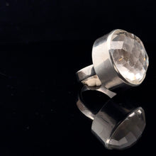 Load image into Gallery viewer, Quartz Ring 22×19 mm Size 18 Silver 925
