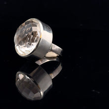 Load image into Gallery viewer, Quartz Ring 22×19 mm Size 18 Silver 925
