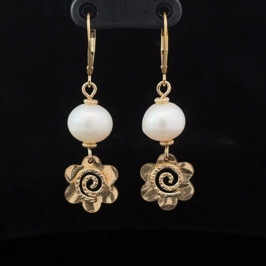 Pearl Earrings Silver 925 14K Gold Plated