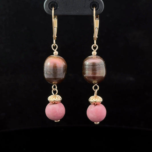 Pearl Earrings Silver 925 14K Gold Plated