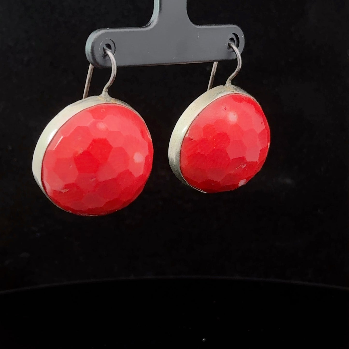 Coral Earrings Silver 925 2.5 cm
