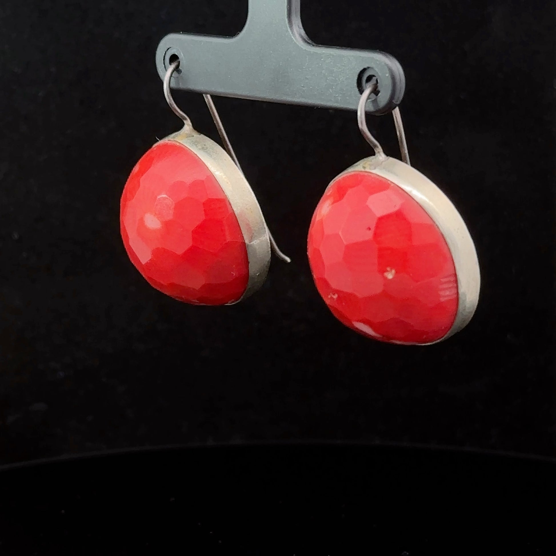 Coral Earrings Silver 925 2.5 cm