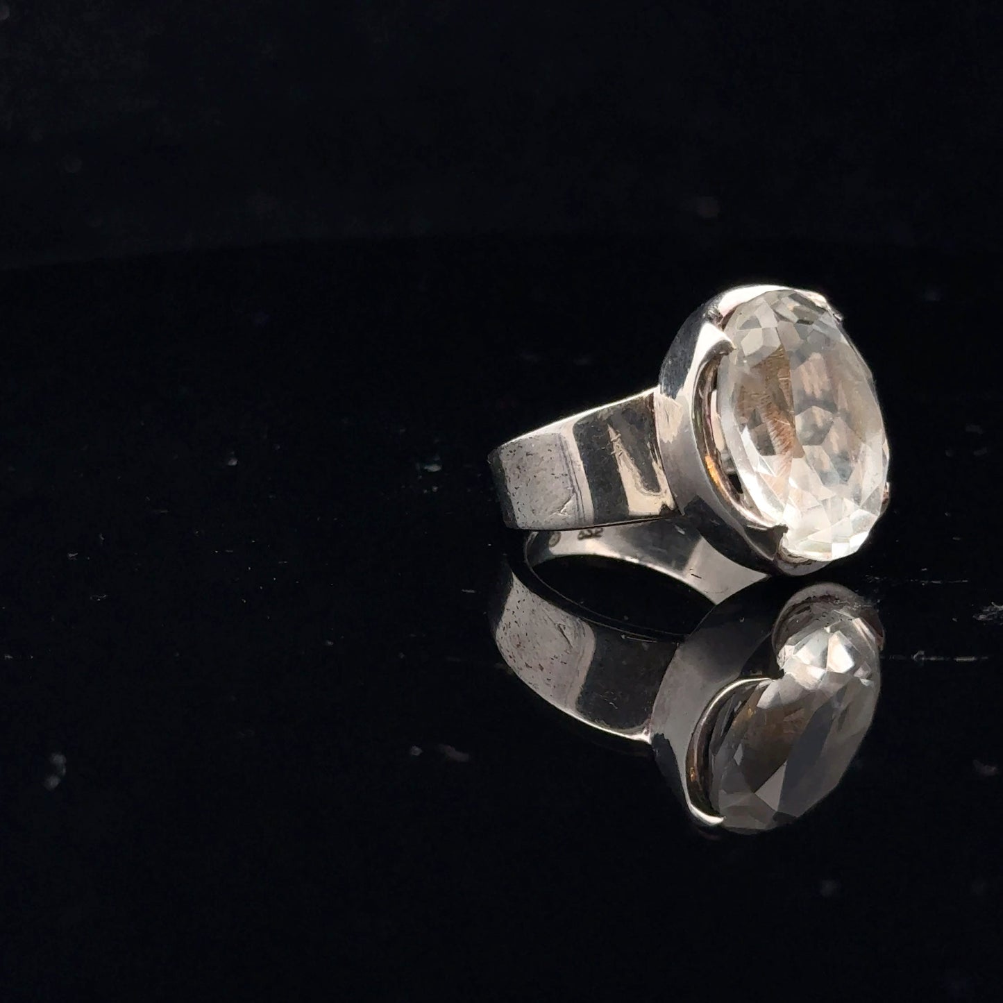 Quartz Ring Silver 925 Size 15