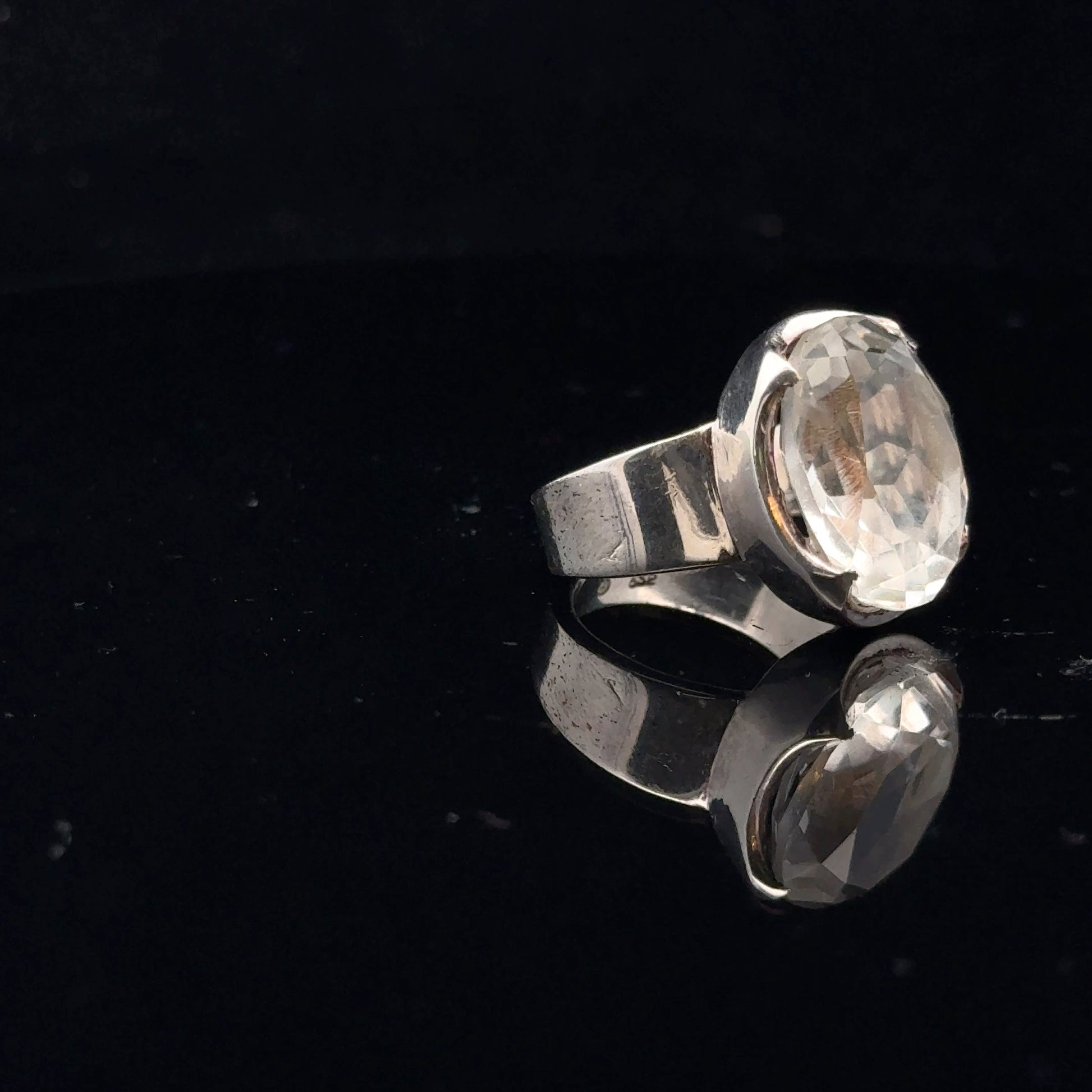 Quartz Ring Silver 925 Size 15