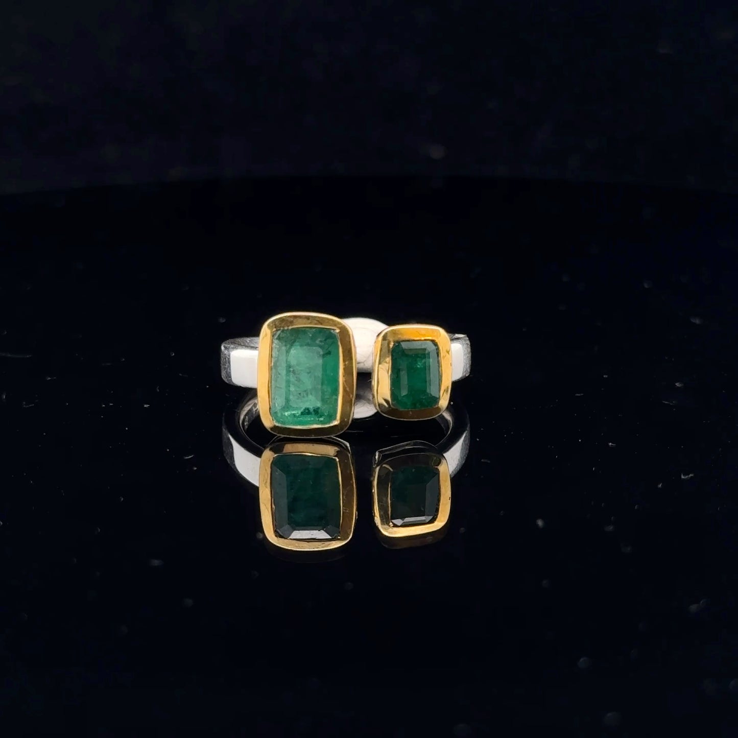 Emerald Ring Silver 925 Size 18.5