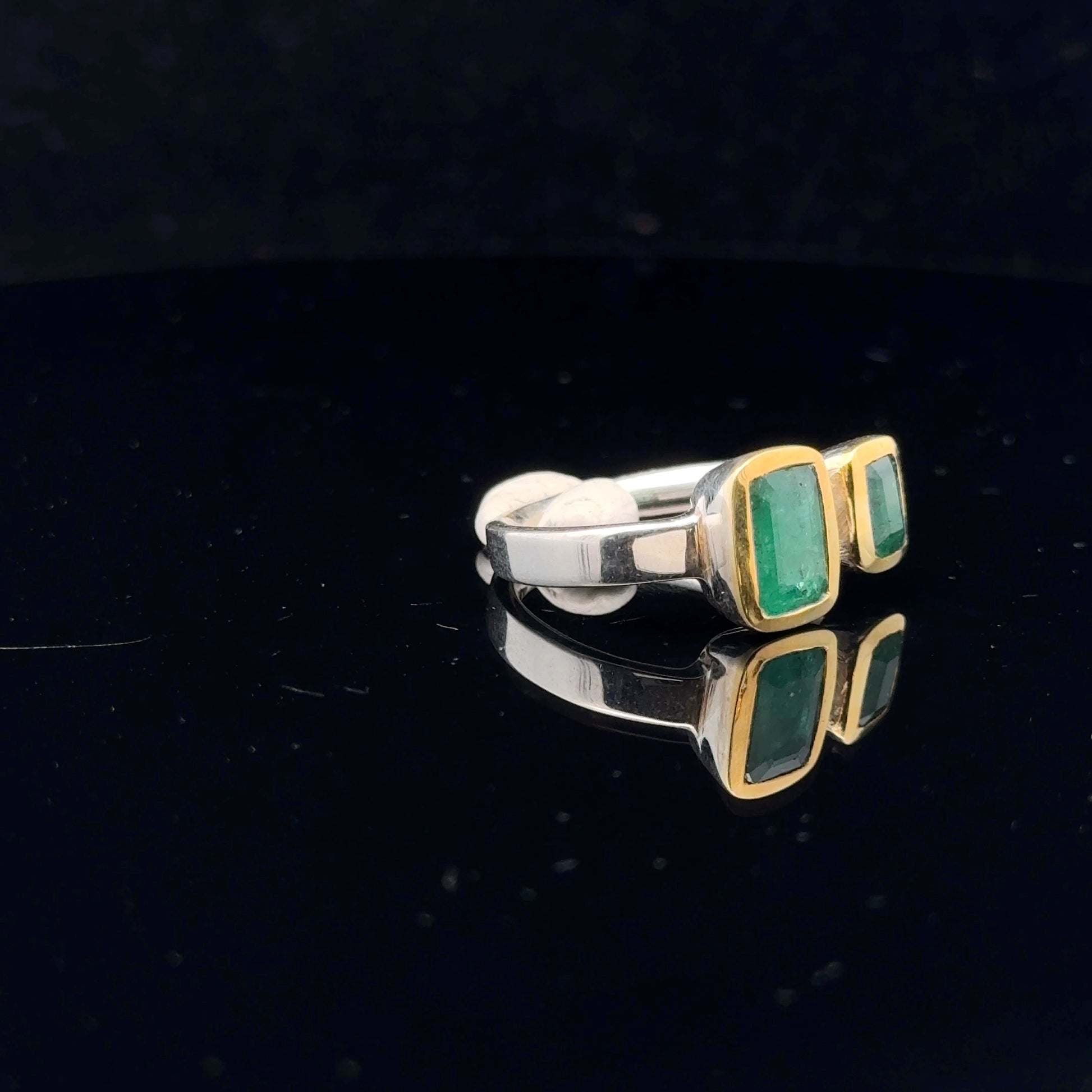 Emerald Ring Silver 925 Size 18.5 side