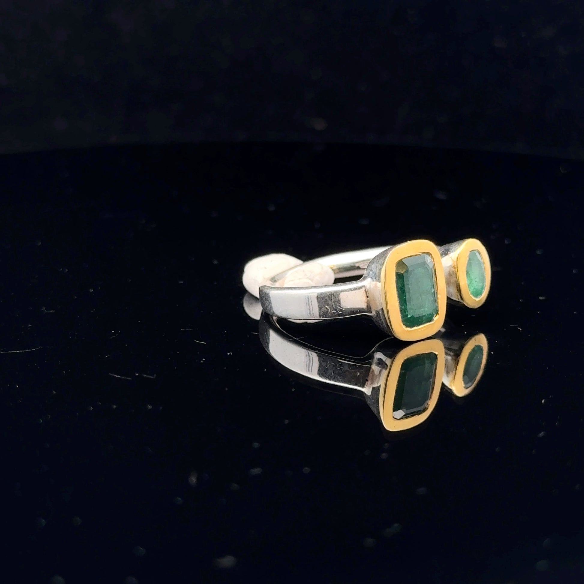 Emerald Ring Silver 925 Size 20