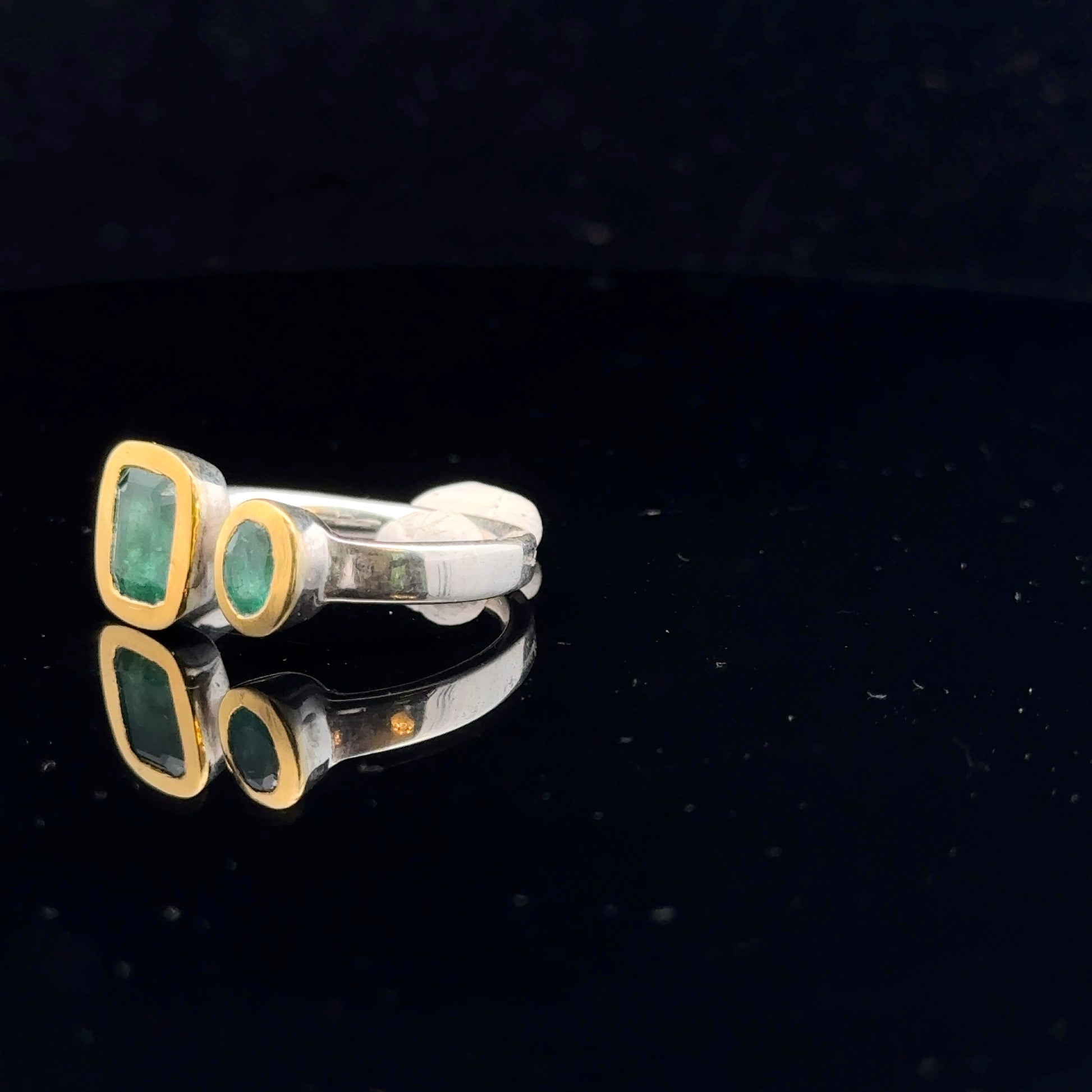 Emerald Ring Silver 925 Size 20 side
