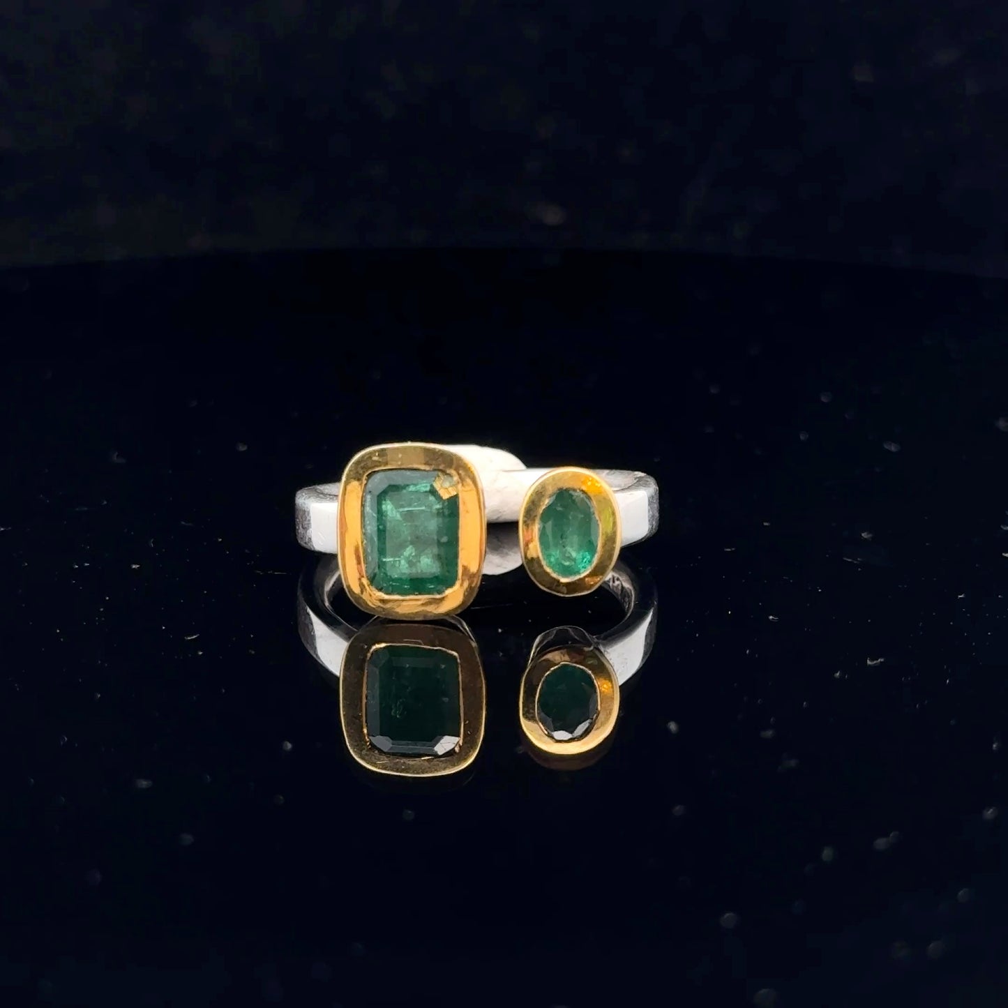 Emerald Ring Silver 925 Size 20