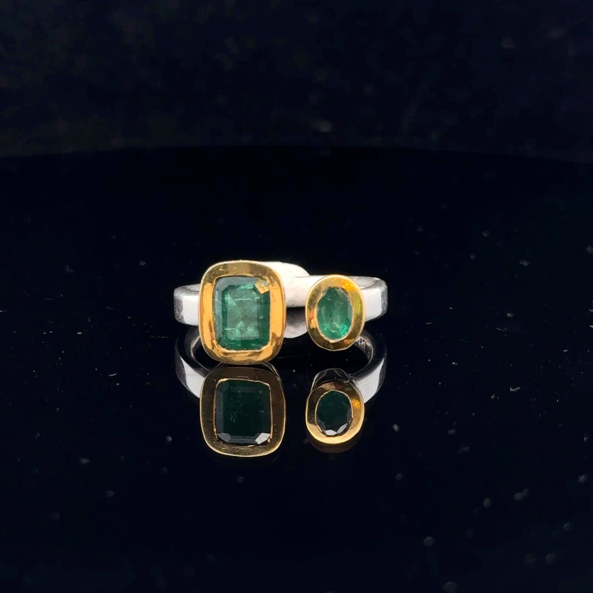 Emerald Ring Silver 925 Size 20