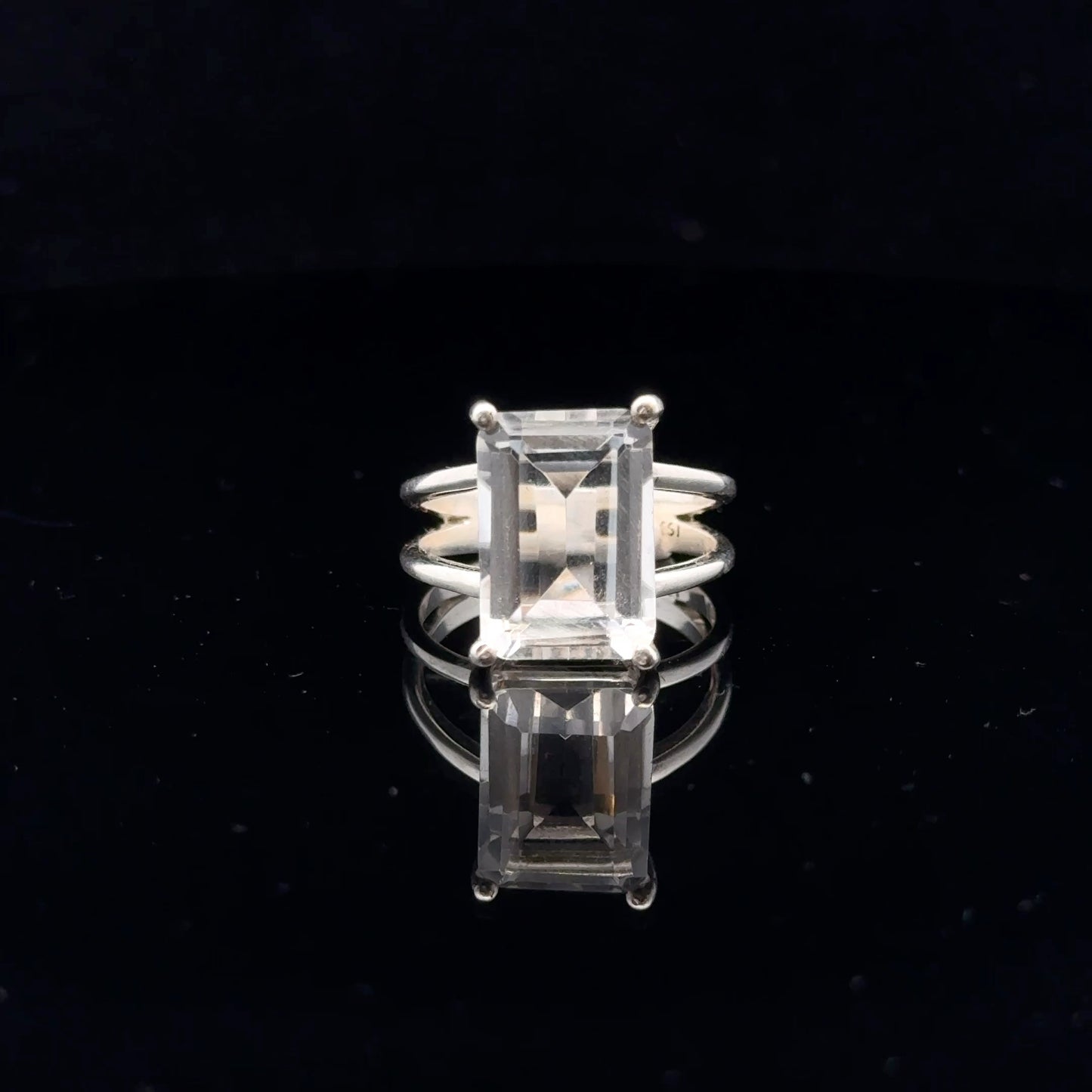 Quartz Ring Silver 925 Size 16 front