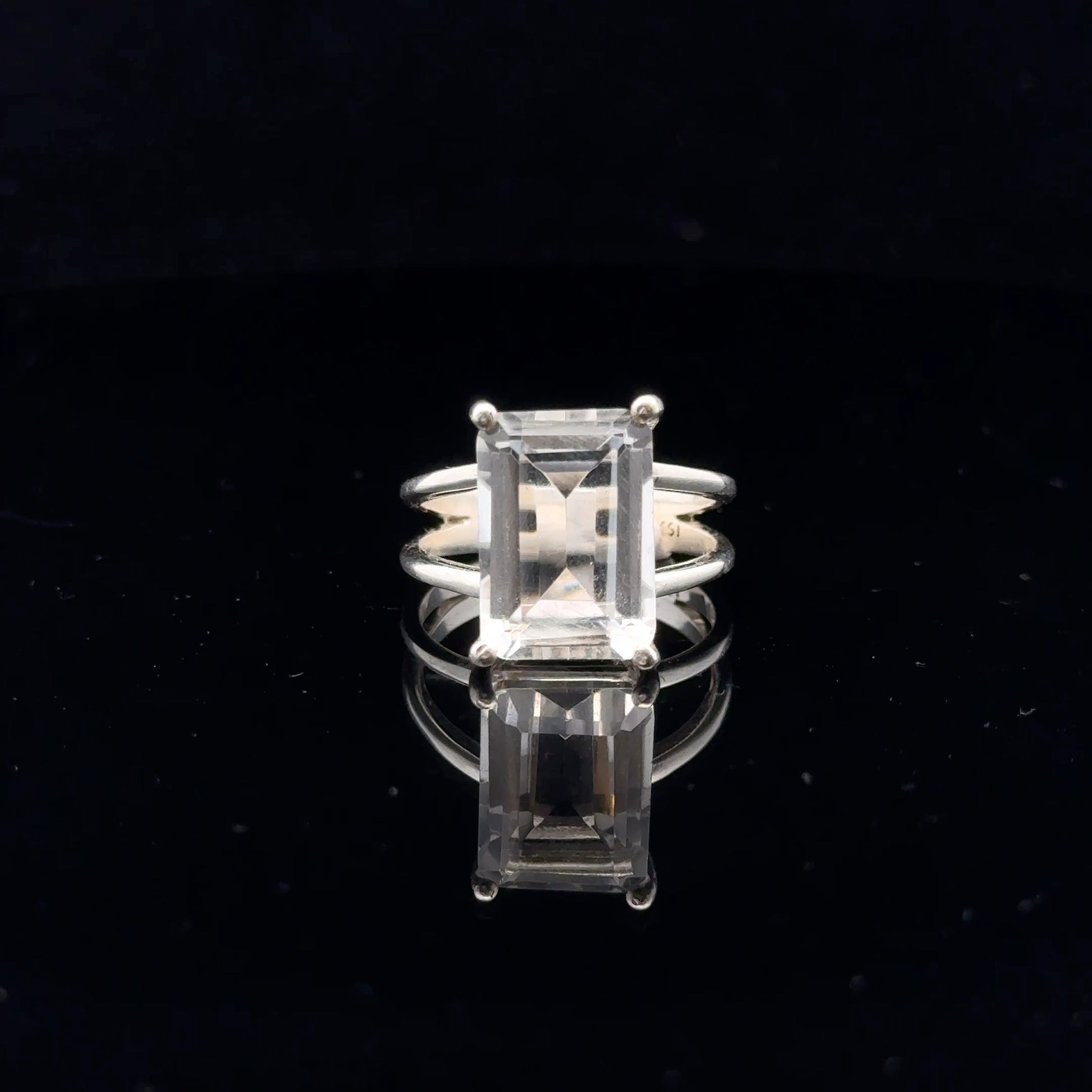 Quartz Ring Silver 925 Size 16 front