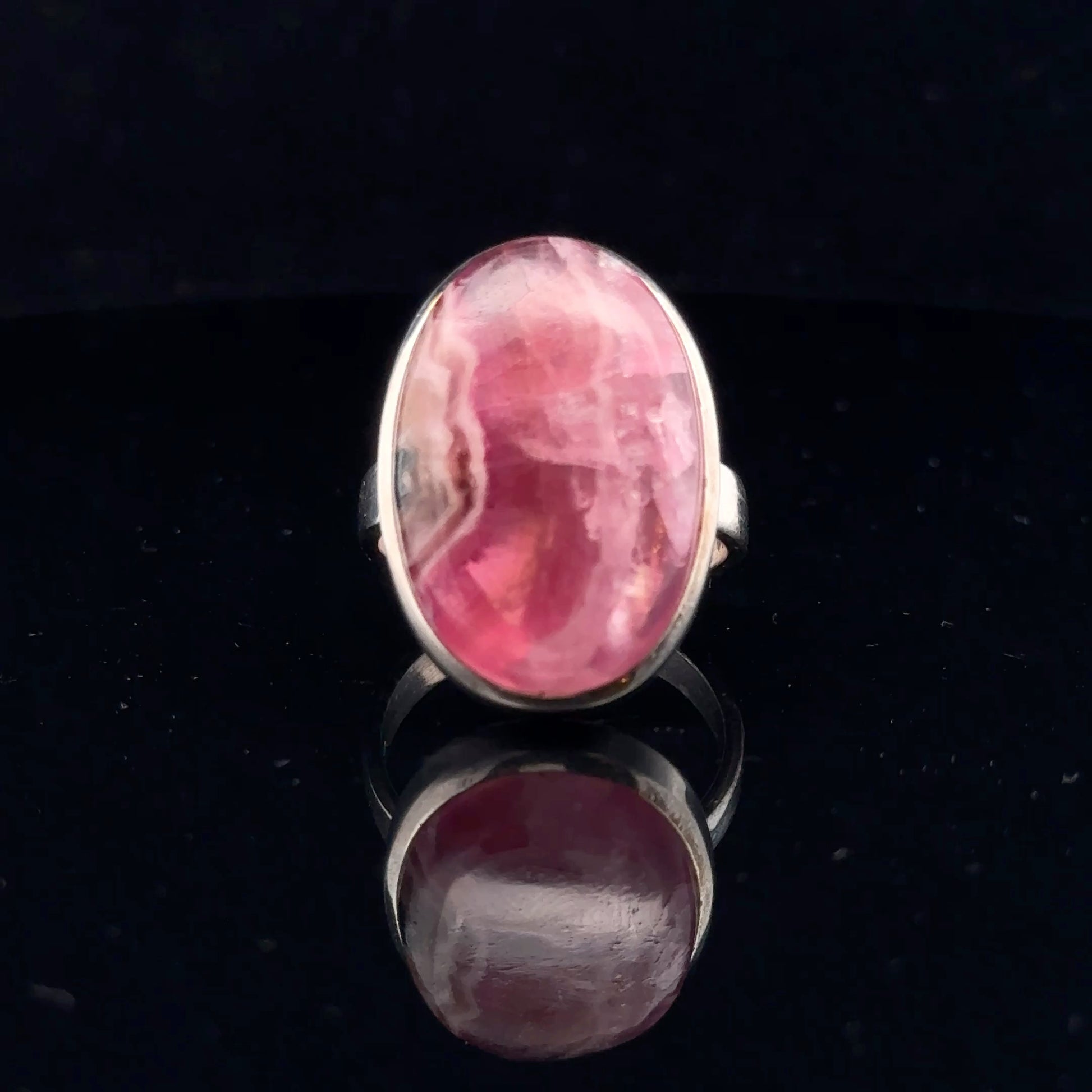 Rhodochrosite Ring Silver 925 Size 21