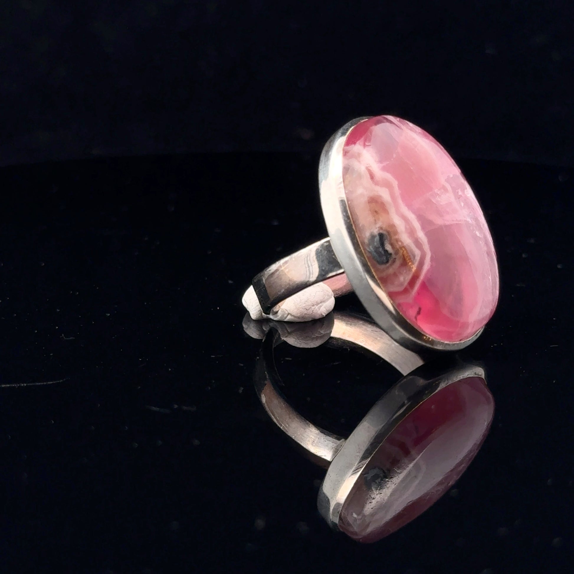 Rhodochrosite Ring Silver 925 Size 21