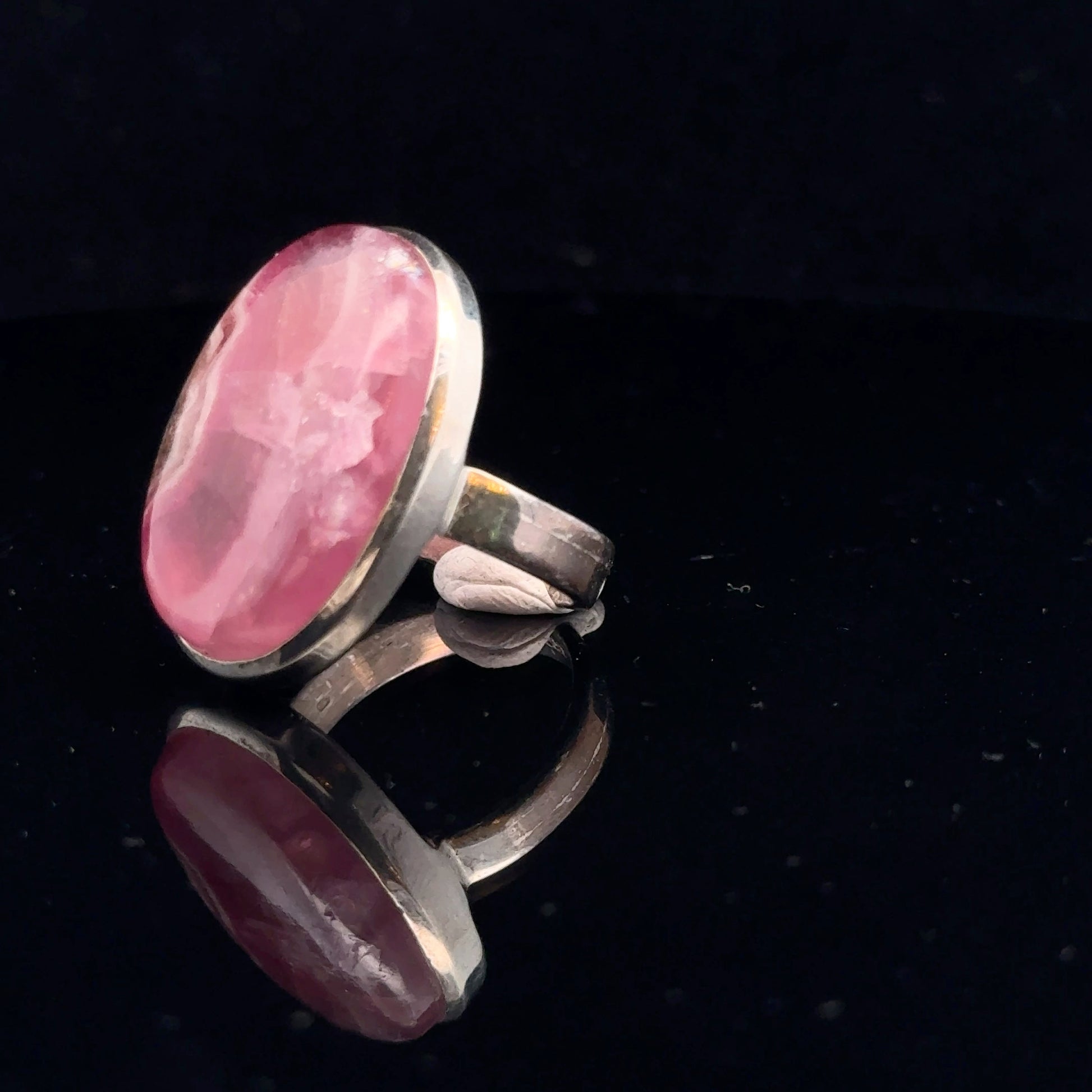 Rhodochrosite Ring Silver 925 Size 21 side