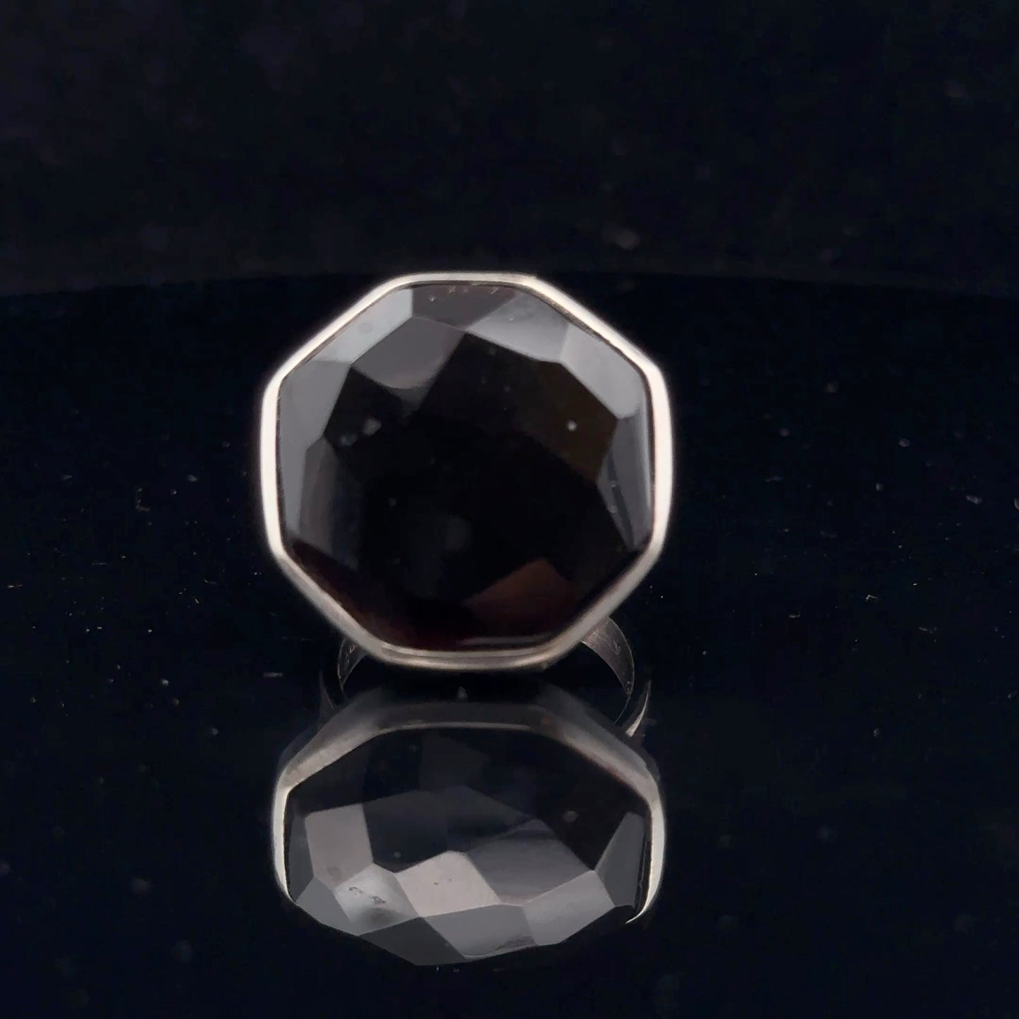 Onyx Ring Silver 925 Size 18 front