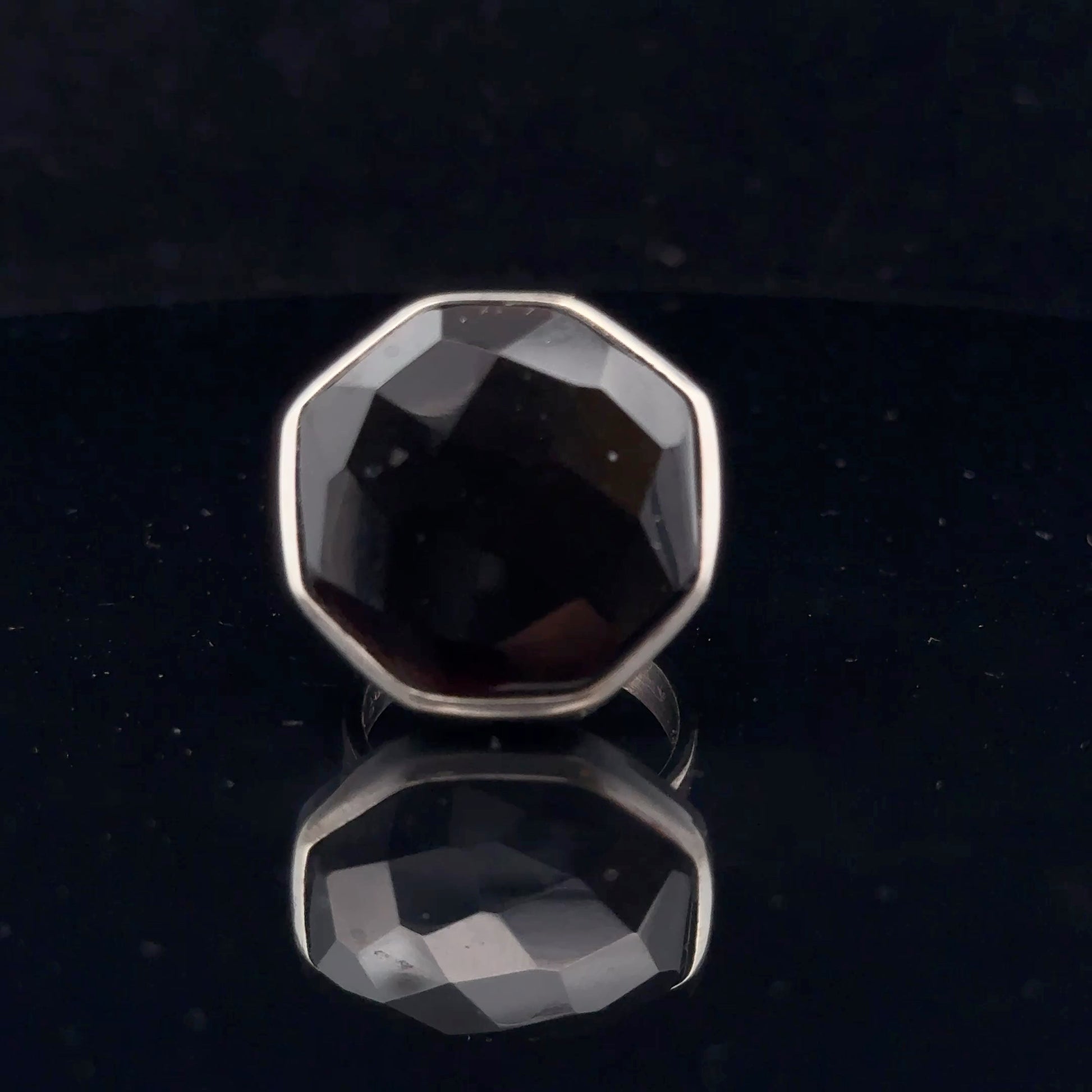 Onyx Ring Silver 925 Size 18 front