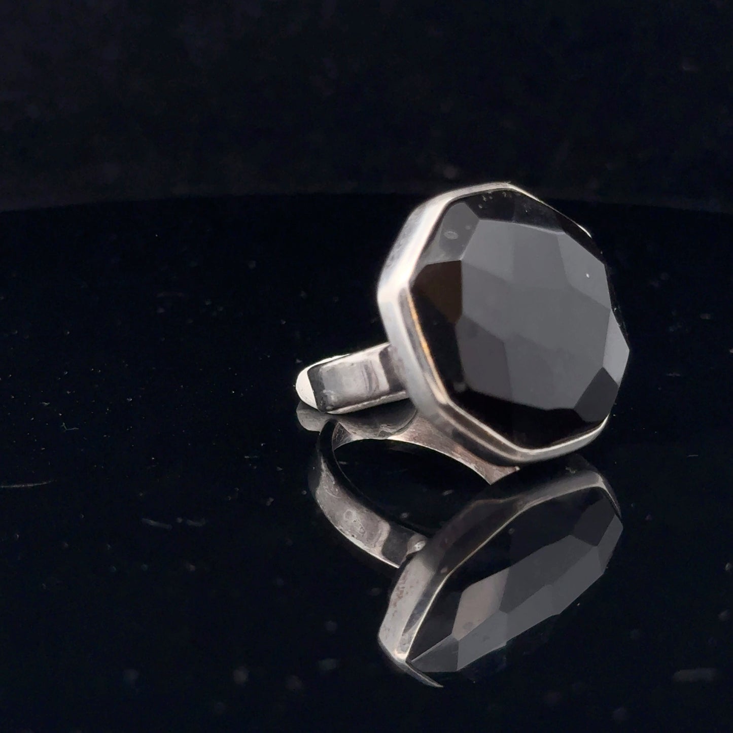Onyx Ring Silver 925 Size 18