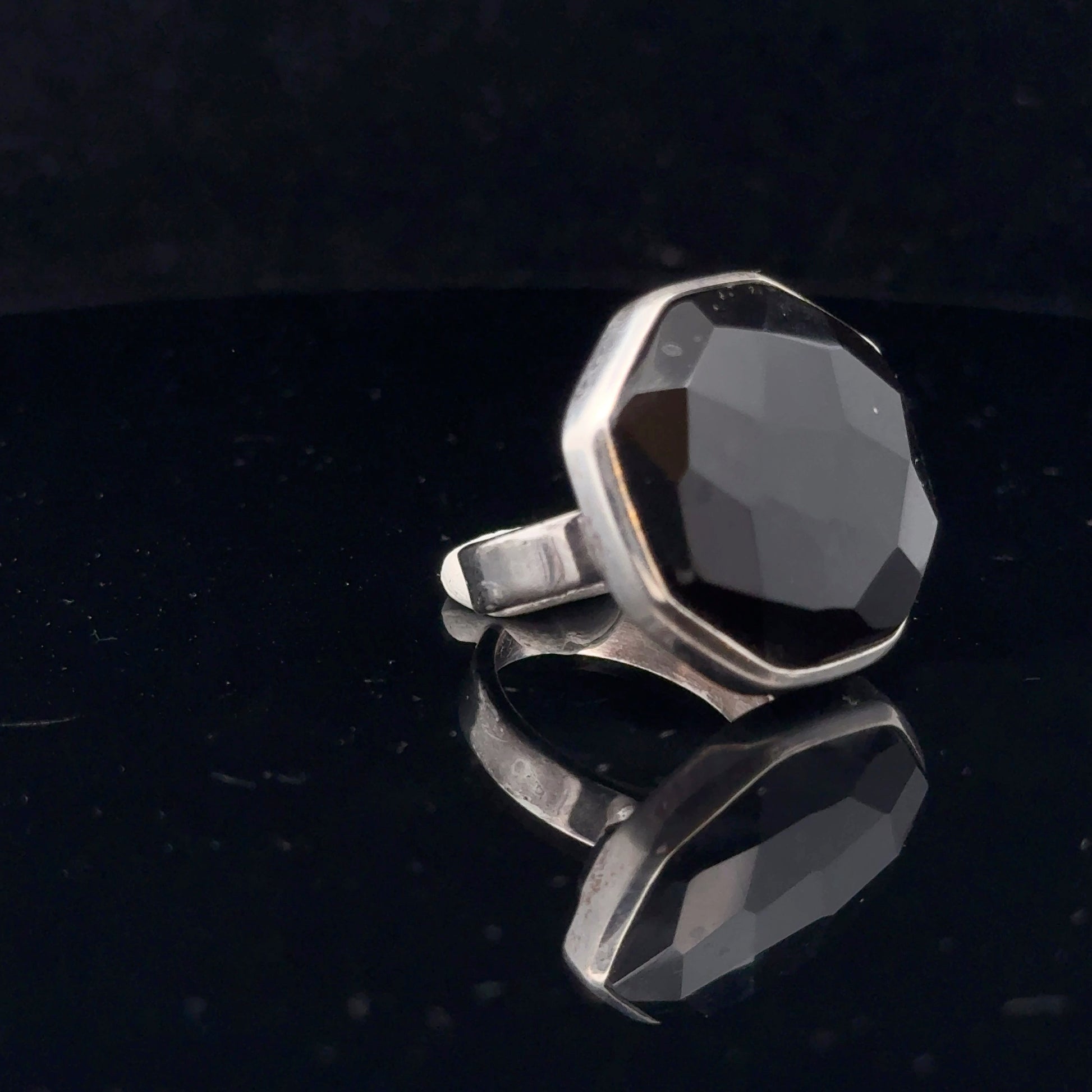 Onyx Ring Silver 925 Size 18