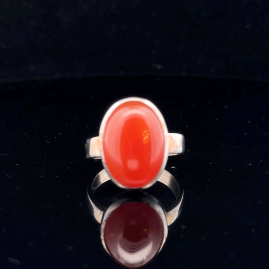 Carnelian Ring Silver 925 Size 19