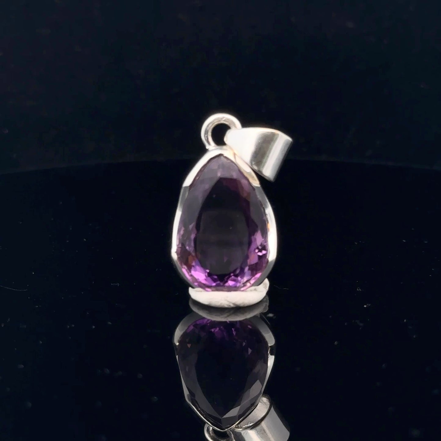 Amethyst Pendant Silver 925 33 mm front
